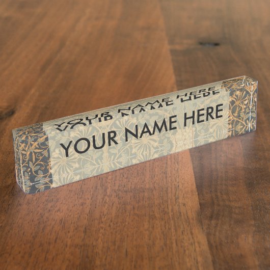 William Morris Honeysuckle Rich Wallpaper Naambordje (Zijkant)