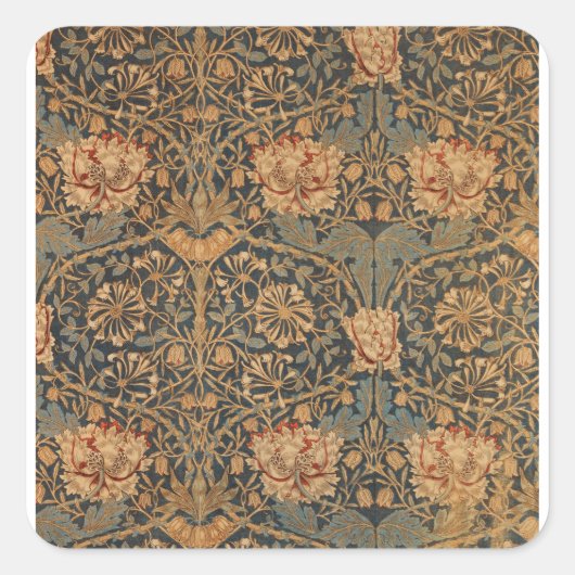 William Morris Honeysuckle Rich Wallpaper Vierkante Sticker (Voorkant)