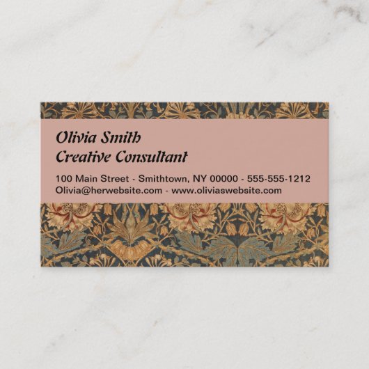 William Morris Honeysuckle Rich Wallpaper Visitekaartje (Voorkant)