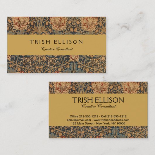 William Morris Honeysuckle Rich Wallpaper Visitekaartje (Voorkant / Achterkant)