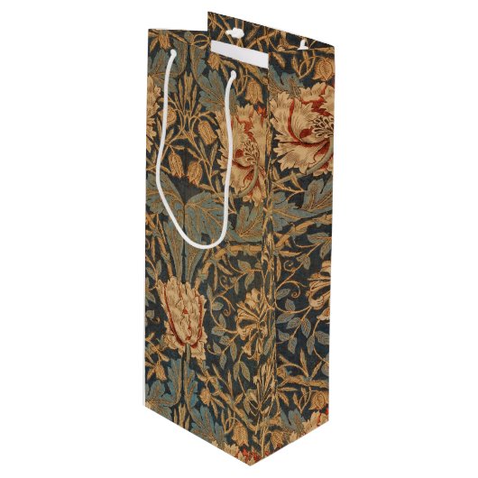 William Morris Honeysuckle Rijk Behang Wijn Cadeautas (Voorkant Gekanteld)