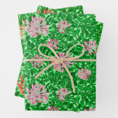 William Morris Honeysuckle, Roze. Rood, perzik Inpakpapier Vel (In situ)