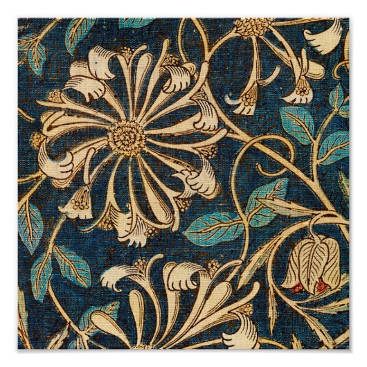 William Morris Honeysuckle Tapestry Sierkussen Foto Afdruk (Voorkant)