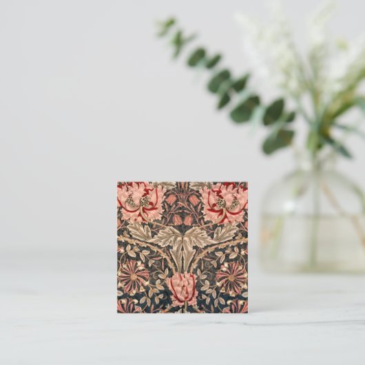 William Morris Honeysuckle Vierkante Visitekaartje (Staand voorkant)