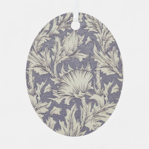 William Morris Horn Poppy Behangdruk: Vintage Metalen Ornament
