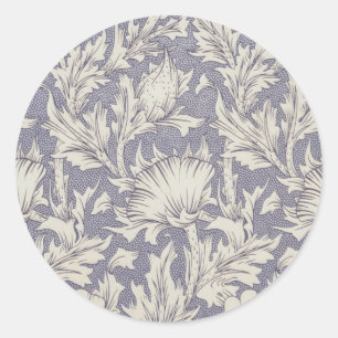 William Morris Horn Poppy Behangdruk: Vintage Ronde Sticker