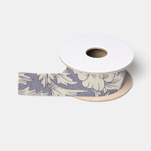 William Morris Horn Poppy Behangdruk: Vintage Satijnen Lint