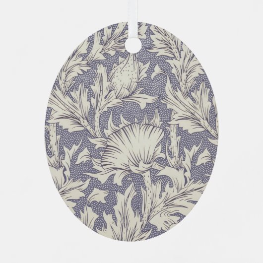 William Morris Horn Poppy Classic Floral Metalen Ornament (Achterkant)