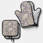 William Morris Horn Poppy Classic Floral Ovenwant & Pannenlap Set (Voorkant / Achterkant)