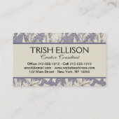 William Morris Horn Poppy Classic Floral Visitekaartje (Achterkant)