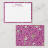 William Morris, Hot Pink Birds en Pommegrenates Notitiekaartje (Voorkant / Achterkant)