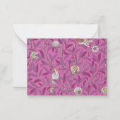 William Morris, Hot Pink Birds en Pommegrenates Notitiekaartje (Achterkant)