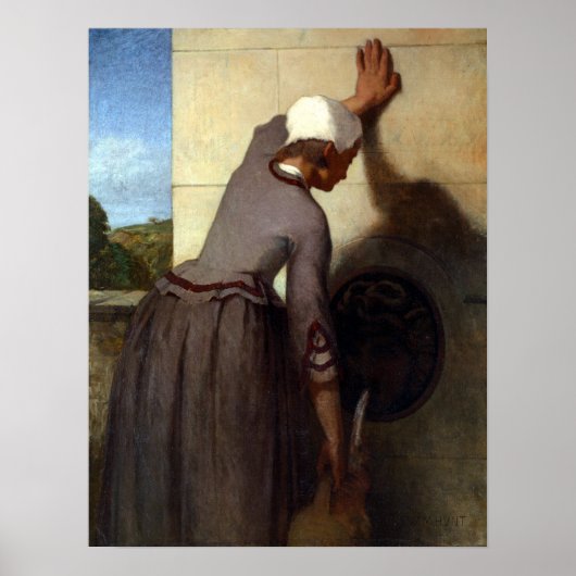 William Morris Hunt Girl op de fontein Poster (Voorkant)