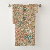 William Morris Hyacinth Flower Roos Art Bad Handdoek (Insitu)