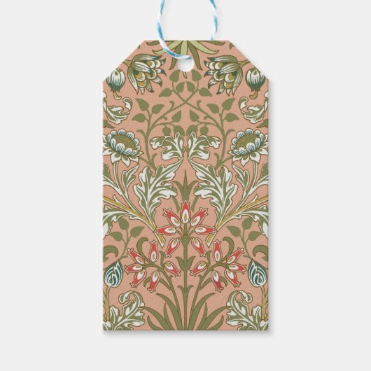 William Morris Hyacinth Flower Roos Art Cadeaulabel (Voorkant)