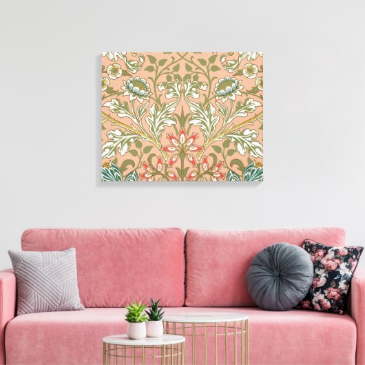 William Morris Hyacinth Flower Roos Art Canvas Afdruk (Insitu (Woonkamer))