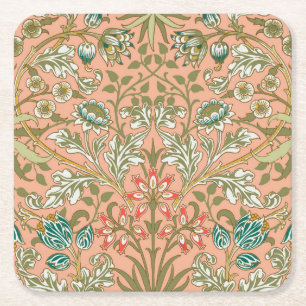 William Morris Hyacinth Flower Roos Art Kartonnen Onderzetters