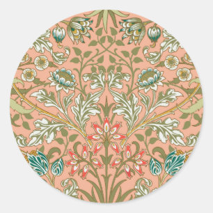 William Morris Hyacinth Flower Roos Art Ronde Sticker
