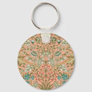 William Morris Hyacinth Flower Roos Art Sleutelhanger