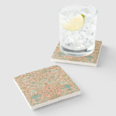 William Morris Hyacinth Flower Roos Art Stenen Onderzetter (Zijkant)