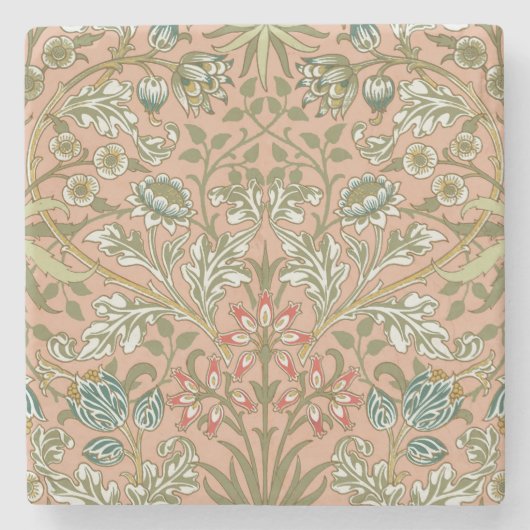 William Morris Hyacinth Flower Roos Art Stenen Onderzetter (Voorkant)