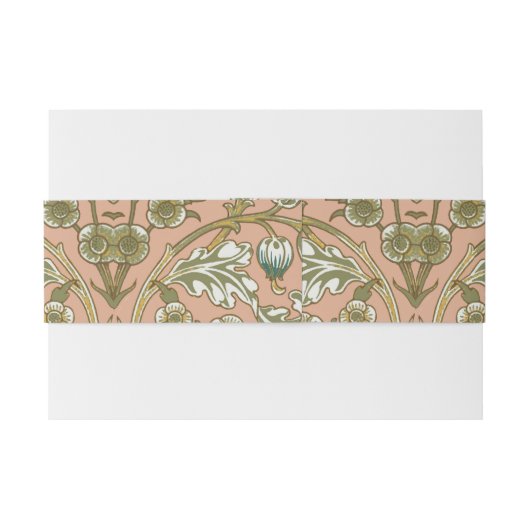 William Morris Hyacinth Flower Roos Art Uitnodigingen Wikkel (Achterkant Voorbeeld)