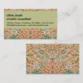 William Morris Hyacinth Flower Roos Art Visitekaartje (Voorkant / Achterkant)