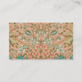 William Morris Hyacinth Flower Roos Art Visitekaartje (Achterkant)