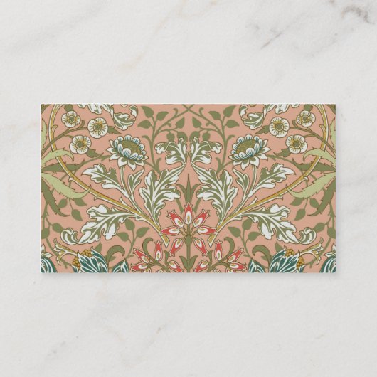 William Morris Hyacinth Flower Roos Art Visitekaartje (Achterkant)