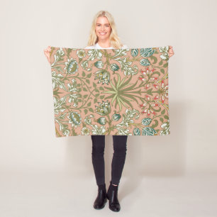 William Morris Hyacinth Patroon Stof Roze Fleece Deken