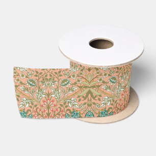 William Morris Hyacinth Patroon Stof Roze Satijnen Lint
