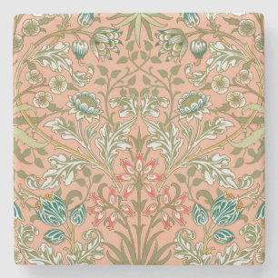William Morris Hyacinth Patroon Stof Roze Stenen Onderzetter