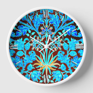 William Morris Hyacinth Print, Aqua en Brown