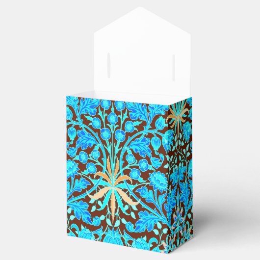 William Morris Hyacinth Print, Aqua en Brown Bedankdoosjes (Geopend)