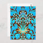William Morris Hyacinth Print, Aqua en Brown Briefkaart (Voorkant / Achterkant)