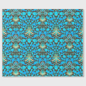 William Morris Hyacinth Print, Aqua en Brown Cadeaupapier (Vlak)