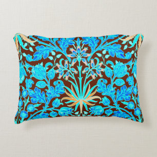 William Morris Hyacinth Print, Aqua en Brown Decoratief Kussen