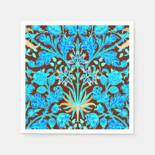 William Morris Hyacinth Print, Aqua en Brown Servetten