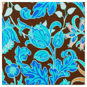 William Morris Hyacinth Print, Aqua en Brown Stof (Close Up)