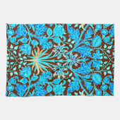 William Morris Hyacinth Print, Aqua en Brown Theedoek (Horizontaal)