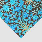 William Morris Hyacinth Print, Aqua en Brown Tissuepapier (Detail)