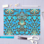 William Morris Hyacinth Print, Aqua en Brown Tissuepapier (Craft)