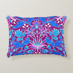 William Morris Hyacinth Print, Aqua en Paars Accent Kussen
