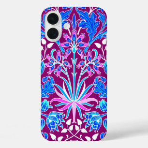 William Morris Hyacinth Print, Aqua en Paars iPhone 16 Plus Hoesje