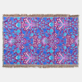 William Morris Hyacinth Print, Aqua en Paars Deken (Voorkant)