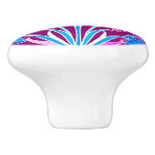 William Morris Hyacinth Print, Aqua en Paars Keramische Knop (Zijkant)