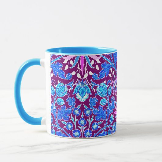 William Morris Hyacinth Print, Aqua en Paars Mok (Links)