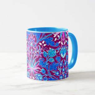 William Morris Hyacinth Print, Aqua en Paars Mok