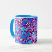 William Morris Hyacinth Print, Aqua en Paars Mok (Voorkant links)