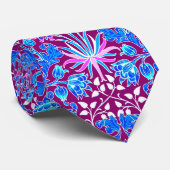 William Morris Hyacinth Print, Aqua en Paars Stropdas (Opgerold)